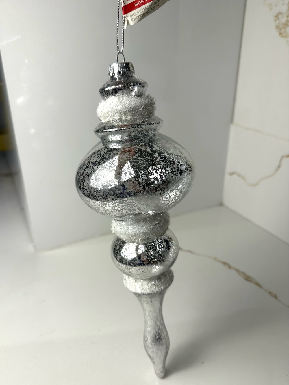 Ashland oversized silver Christmas ornament NWT